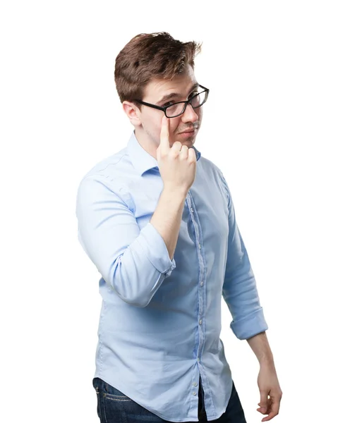 Happy young man looking far — Stock Photo, Image