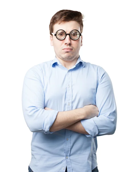 Crazy young man in angry pose — Stock Photo, Image