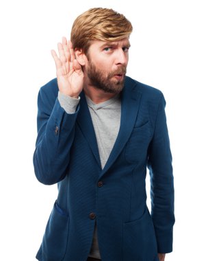 korkmuş işadamı işareti dinleme