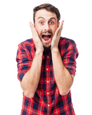 mutlu genç adam şaşırttı