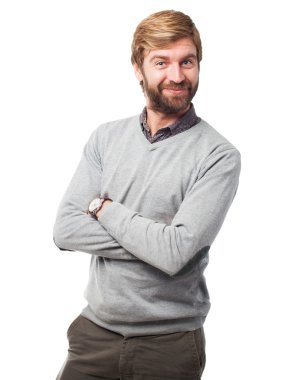 gülümseyerek mutlu bir iş adamı