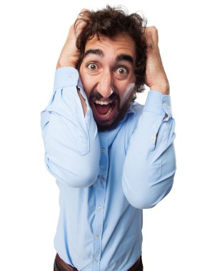 bağırarak çılgın genç adam