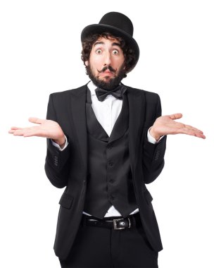 adam şaşırmış işareti sigara karıştı