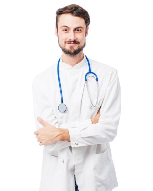 gülümseyen mutlu doktor adam