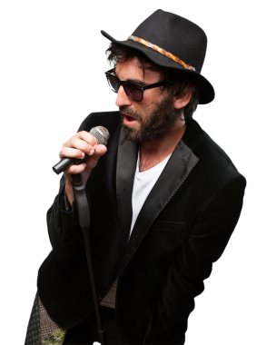 gurur rock yıldızı mikrofon ile