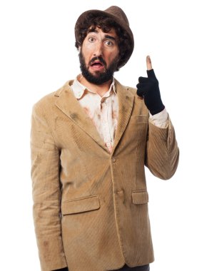 kaydolun işaret üzgün evsiz adam