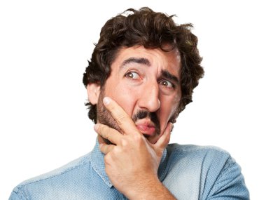 çılgın genç adam korkmuş