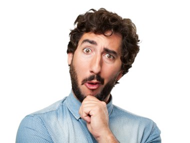 crazy young man confused clipart