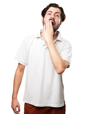 esneme sıkıcı genç adam