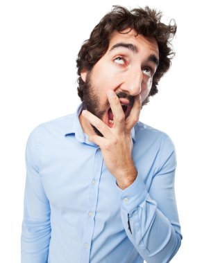 esneme sıkıcı genç adam