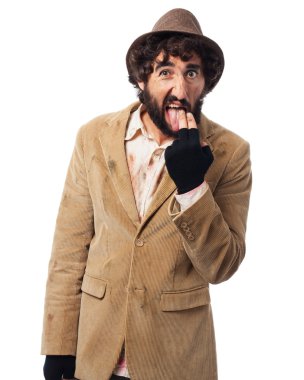 deli evsiz adam kusmuk işareti