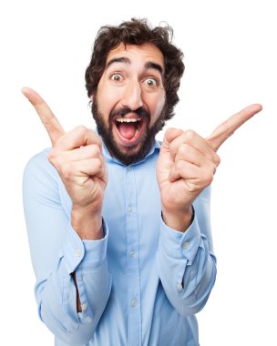 mutlu genç adam dans