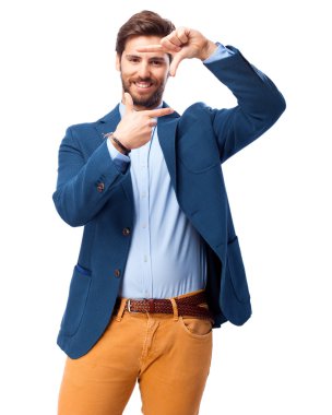 mutlu işadamı çerçeve işareti