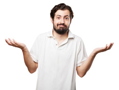 şaşırmış genç adam şaşkın poz