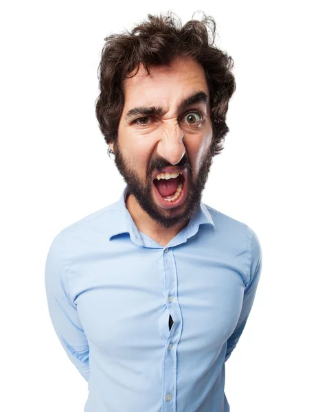 Angry young man shouting — Stock Photo, Image