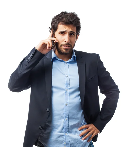 Indian businessman with phone — Stock Photo, Image