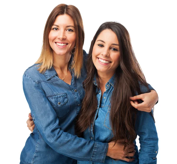 Boldog, mosolygós nővérek — Stock Fotó