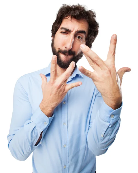 Crazy young man joking — Stock Photo, Image