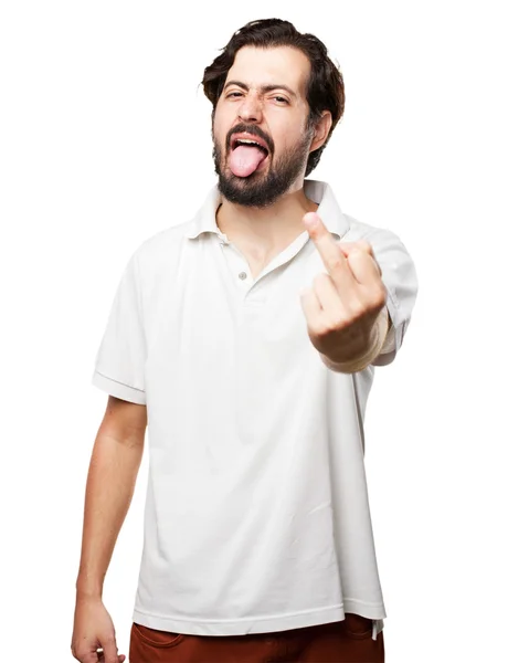 Angry young man disagree — Stock Photo, Image