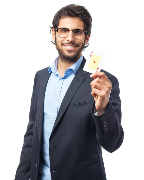 Indian businessman with ace — Stock Photo, Image