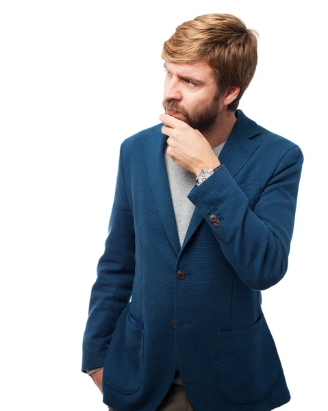 Concentrated businessman thinking — Stock Photo, Image