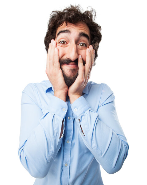 счастливый молодой человек удивил
