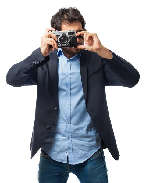 Indian businessman taking a picture — Stock Photo, Image