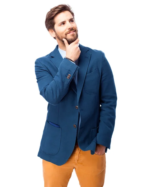 Happy businessman thinking — Stock Photo, Image