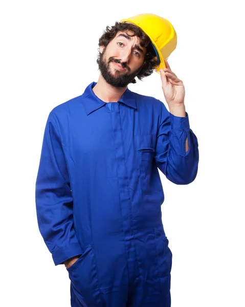 Proud worker man shake hands — Stock Photo, Image