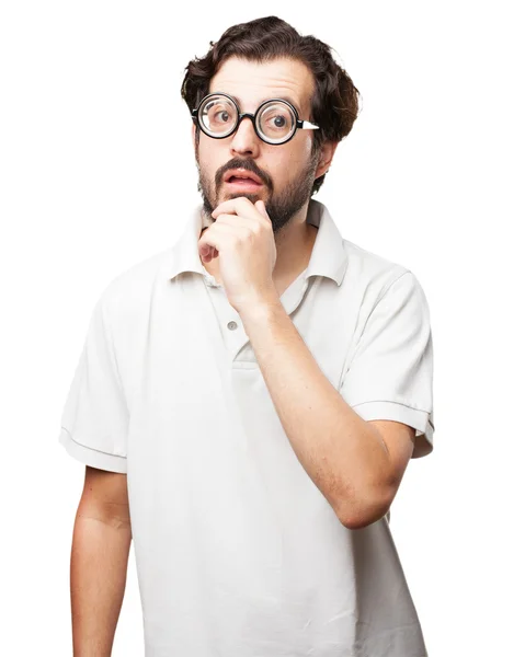 Crazy young man thinking — Stock Photo, Image