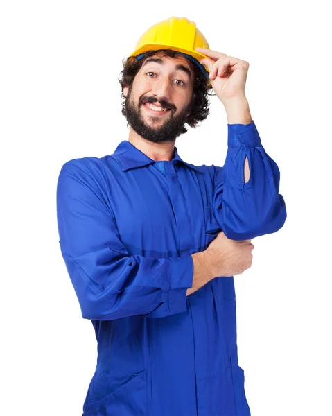 Trabalhador orgulhoso homem sorrindo — Fotografia de Stock