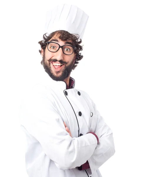 Homem cozinheiro feliz sorrindo — Fotografia de Stock