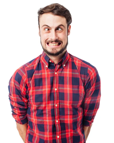 Crazy young man joking — Stock Photo, Image