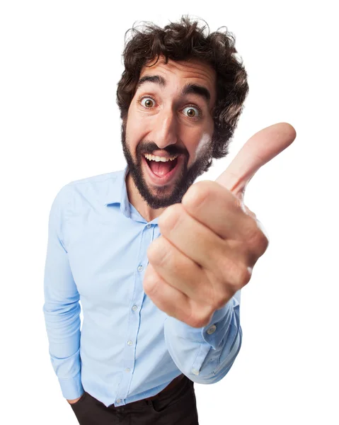 Happy young man okay sign — Stock Photo, Image