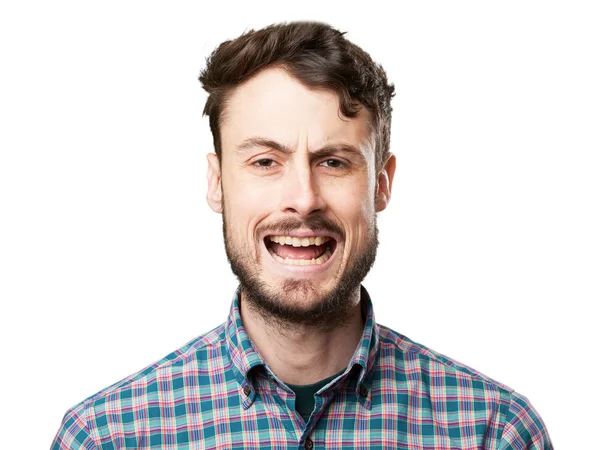 Crazy young man shouting — Stock Photo, Image