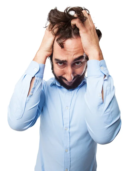 Worried young man stressed — Stock Photo, Image