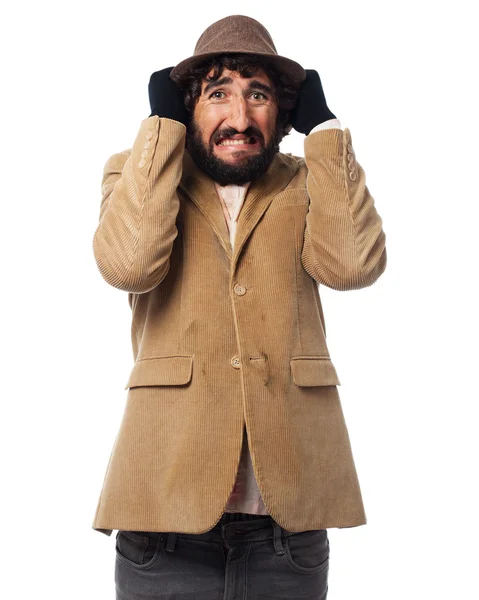 Crazy homeless man angry concept — Stock Photo, Image
