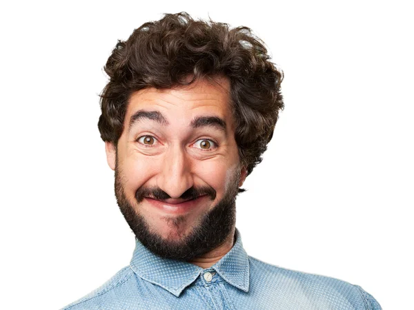 Crazy young man happy pose — Stock Photo, Image