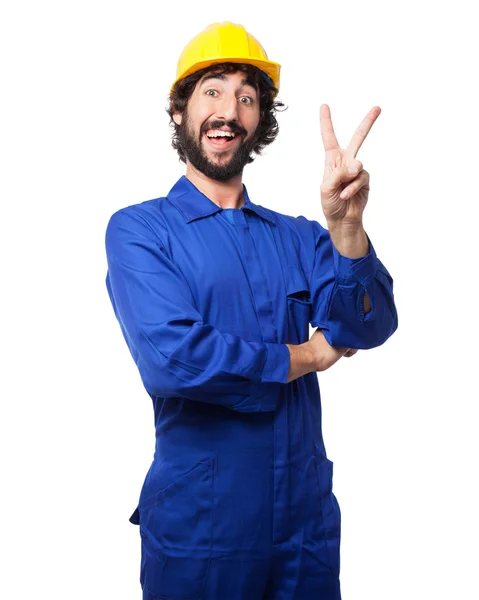 Crazy worker man number two — Stock Photo, Image