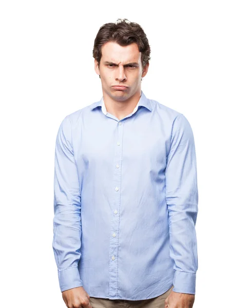 Angry businessman in disagree pose — Stock Photo, Image