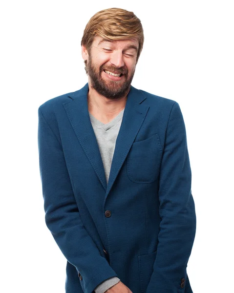 Glad affärsman skrattar — Stockfoto