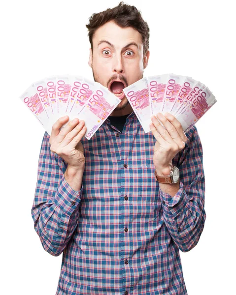 Young man with money — Stock Photo, Image