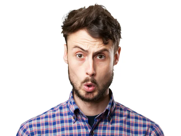 Crazy young man surprised — Stock Photo, Image