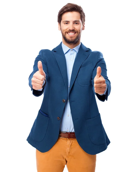 Homem de negócios feliz sinal ok — Fotografia de Stock