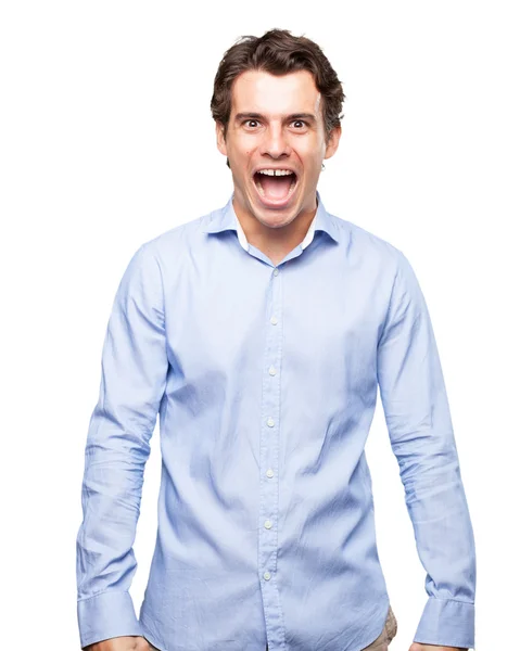 Happy businessman with surprised expression — Stock Photo, Image