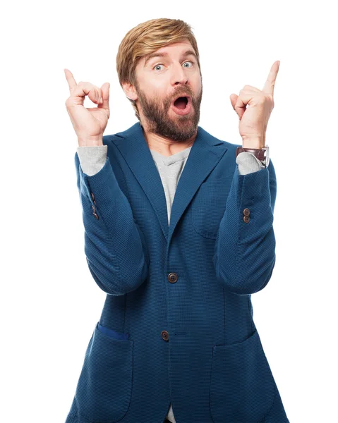 Surprised businessman celebrating concept — Stock Photo, Image