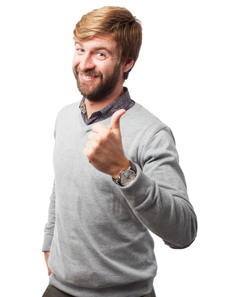 Happy businessman okay sign — Stock Photo, Image