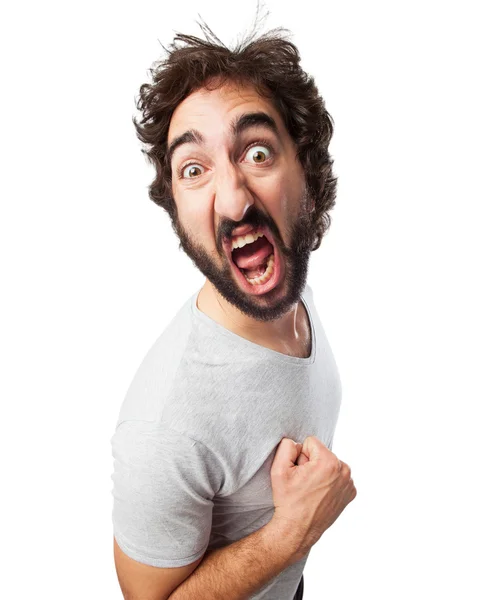 Angry young man shouting — Stock Photo, Image