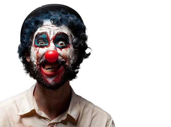 Crazy clown man angry expression — Stock Photo, Image