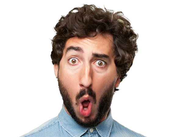 Crazy young man surprised — Stock Photo, Image